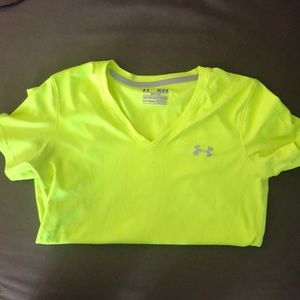 Neon yellow Under Armour workout shirt